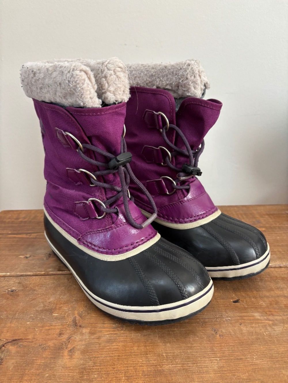 Sorel Youth Yoot Pac Nylon Winter Snow Boots Purple Girls Size 3